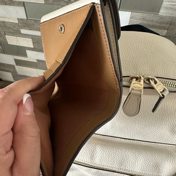 Coach Ivory Mini Backpack with Gold Accents / Bifold Wallet Included - Picture 14 of 16